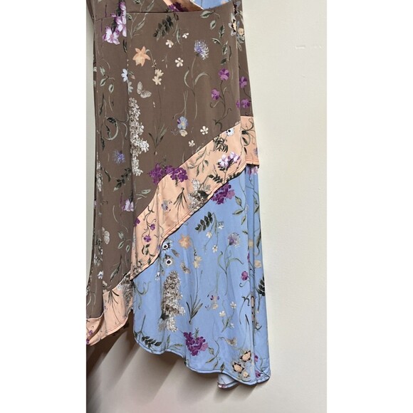 C Est 1946 Slip Dress Blue Floral Sleeveless Womdn's Size XL Wrap Front - Picture 5 of 12